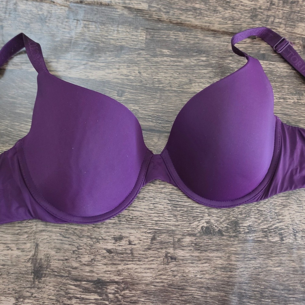 VICTORIA'S SECRET T-Shirt Bra Womens 34D Purple Lightly Lined Demi Underwire